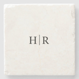 Modernes Minimalistisch Classic-Elegantenmonogramm Steinuntersetzer