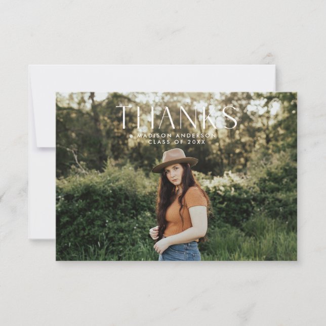 Modernes Minimalistisch Dankeskarte (Vorderseite)