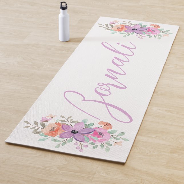Modernes, minimalistisch-elegantes Rosa und lila Yogamatte (Beispiel)