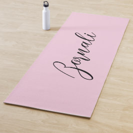 Modernes, minimalistisch elegantes Rosa und Schwar Yogamatte