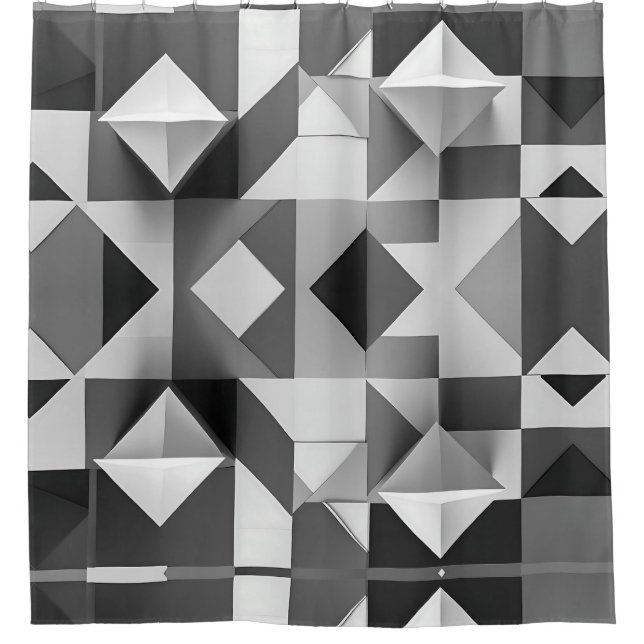 Modernes Minimalistisch geometrisches Muster Schwa Duschvorhang (Vorderseite)