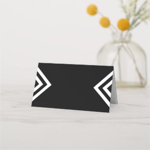 Modernes Minimalistisch geometrisches Schwarz und Platzkarte