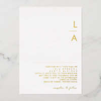 Modernes Minimalistisch | Gold Monogram Wedding Re