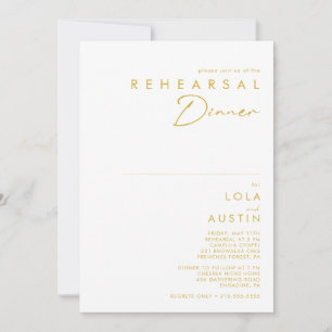 Modernes Minimalistisch Gold Schriftart Probe Dinn Einladung