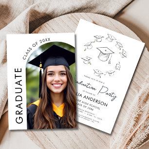 Modernes Minimalistisch Graduierungsparty Arch Fot Einladung