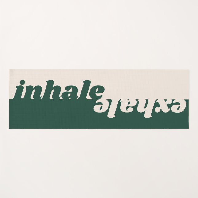 Modernes, minimalistisch-grünes Zitat Yogamatte (Vorderseite (Horizontal))