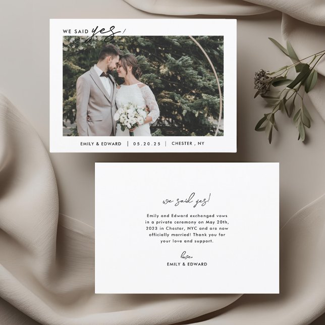 Modernes Minimalistisch haben wir ja Foto Hochzeit Ankündigung (Von Creator hochgeladen)