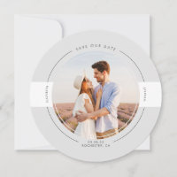 Modernes, Minimalistisch-hellgraues Save the Date