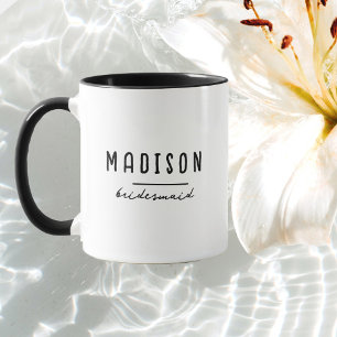 Modernes Minimalistisch Hochzeit von Bridesmaid Tasse