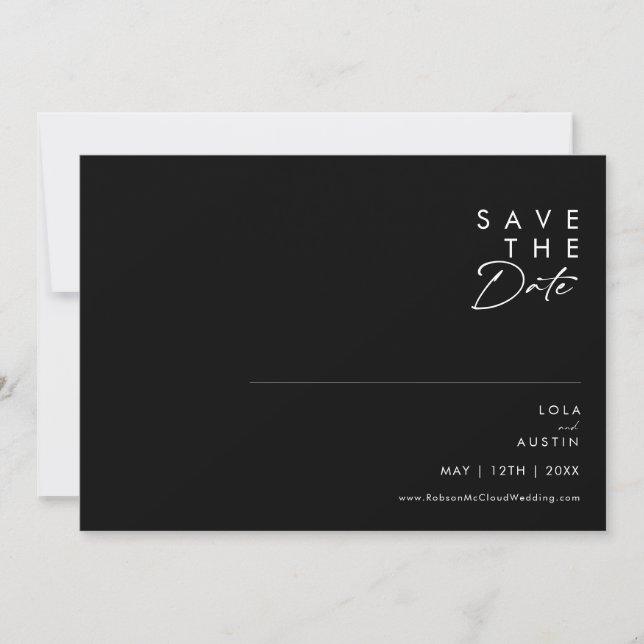 Modernes Minimalistisch | Horizontal Save the Date (Vorderseite)