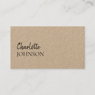 Modernes Minimalistisch | Kraft Rustic Stilschrift Visitenkarte