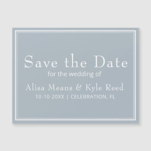 Modernes Minimalistisch-Light-Grau Save the Date Magnetkarte