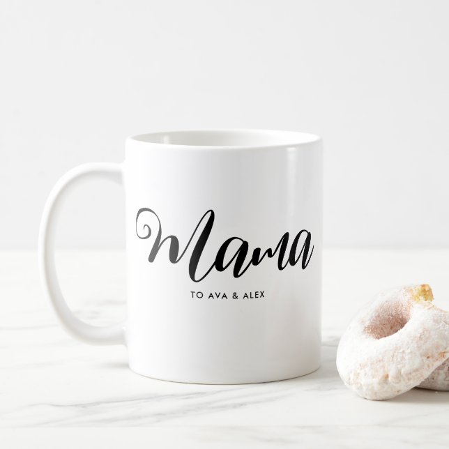 Modernes Minimalistisch mit Namen Mutter Day Mama  Kaffeetasse (Mit Donut)