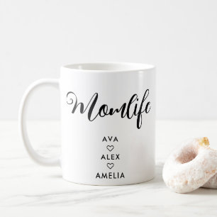 Modernes Minimalistisch mit Namen Muttertag Momlif Kaffeetasse