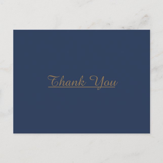 Modernes Minimalistisch | Navy Gold Wedding Vielen Postkarte (Vorderseite)