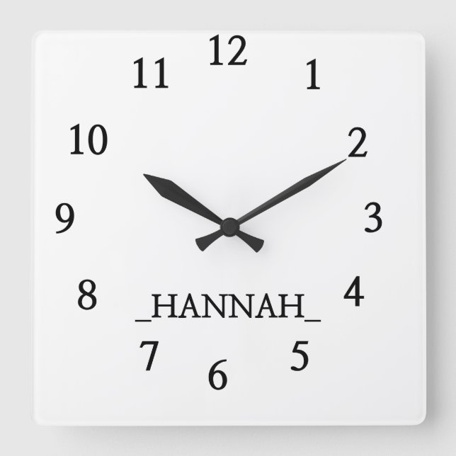 Modernes Minimalistisch Quadratische Wanduhr (Vorderseite)