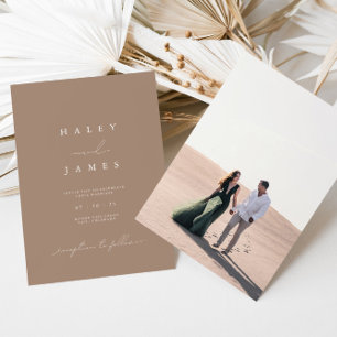 Modernes Minimalistisch-Romantisches Foto Hochzeit Einladung