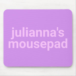 Modernes Minimalistisch rosa Lila Name und Etikett Mousepad