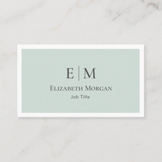 Modernes Minimalistisch Sage Green Gray Einfach Visitenkarte (Vorderseite)