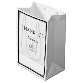 Modernes Minimalistisch Schwarz/Weiß Mittlere Geschenktüte