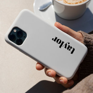 Modernes Minimalistisch Schwarz/Weiß-Personalisier iPhone 15 Pro Hülle