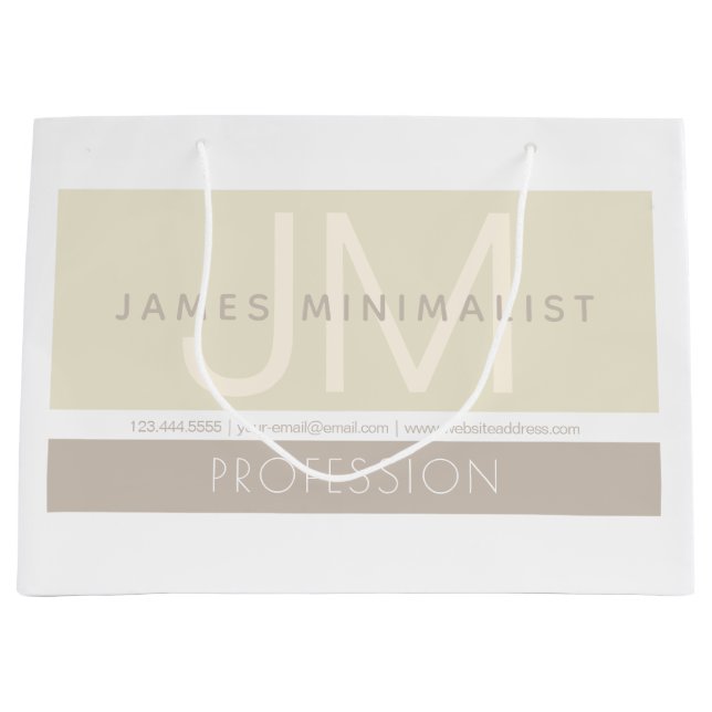 Modernes Minimalistisch | Taupe-Erdtöne Große Geschenktüte (Vorderseite)