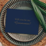 Modernes Minimalistisch | Vorschlag für den Trauze Einladung<br><div class="desc">Dieses moderne minimalistische Marinemoldgold-Trauzeuge-Angebot ist perfekt für Ihre moderne Hochzeit. Dieses Design bietet elegante Goldkalligraphie mit marineblau Hintergrund,  um Ihre formale traditionelle Hochzeit oder einfache Boho Hochzeit im Frühling,  Sommer oder Herbst. Gerne stehen wir Ihnen für Fragen zu diesem Design zur Verfügung.</div>