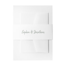 Modernes Minimalistisch | White and Sage Green Wed Einladungsbanderole