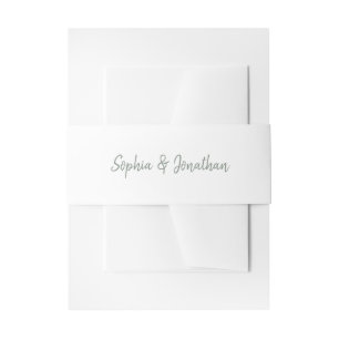 Modernes Minimalistisch White and Sage Green Wed Einladungsbanderole