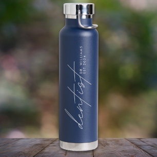 Modernes minimalistische Schrift für Zahnärzte per Trinkflasche