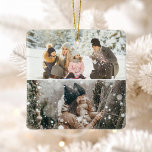 Modernes Minimalistisches 3-Foto Keramikornament<br><div class="desc">Erstellen Sie Ihre eigene personalisierte Weihnachtsdekoration mit 3 Ihrer Lieblings-Fotos.</div>