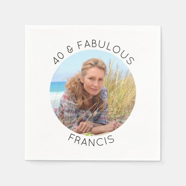 Modernes Minimalistisches 40 & Fabulous Circle Fot Serviette (Vorderseite)