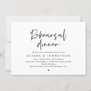 Modernes Minimalistisches Abendessen bei Hochzeit  Einladung