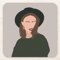 Modernes Minimalistisches Abstraktes Mädchen in Ha