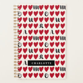 Modernes Minimalistisches Amour Heart Pattern Book Planer