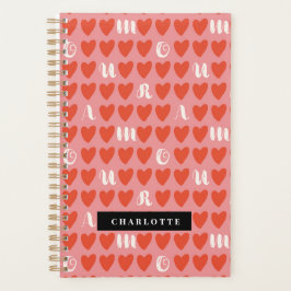 Modernes Minimalistisches Amour Heart Pattern Book Planer