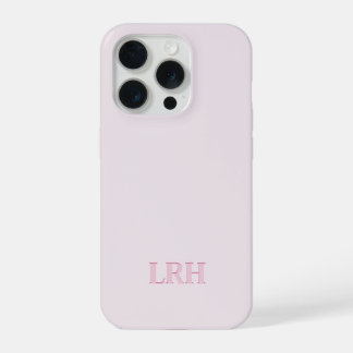 Modernes Minimalistisches Anfangsrosa Monogramm iPhone 15 Pro Hülle