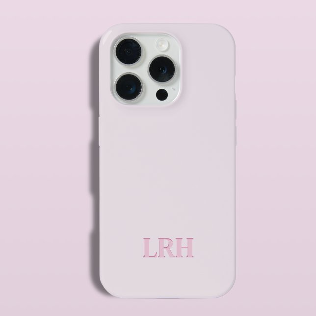 Modernes Minimalistisches Anfangsrosa Monogramm iPhone 15 Pro Hülle (Von Creator hochgeladen)