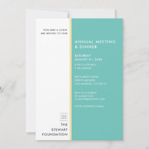 Modernes Minimalistisches Aqua und Gold Business D Einladung