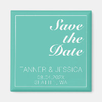 Modernes Minimalistisches Aqua & White Save the Da