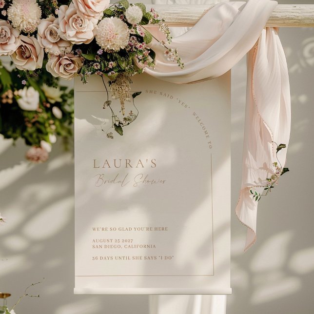 Modernes Minimalistisches Arch-Brautparty Poster (Modern Minimalist Arch Bridal Shower Poster)