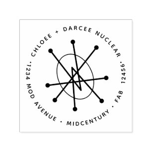 Modernes, Minimalistisches, atomares Nukleares MCM Permastempel