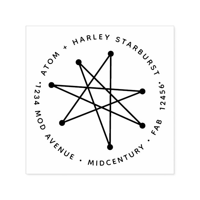 Modernes Minimalistisches Atomprogramm der Sternex Permastempel (Design)