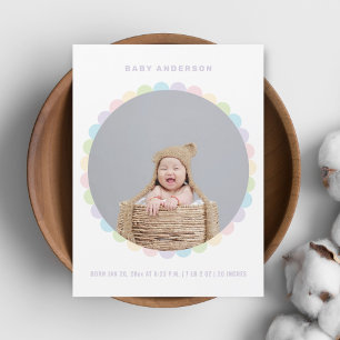 Modernes Minimalistisches Baby-Foto - Geburtsankün Magnetkarte