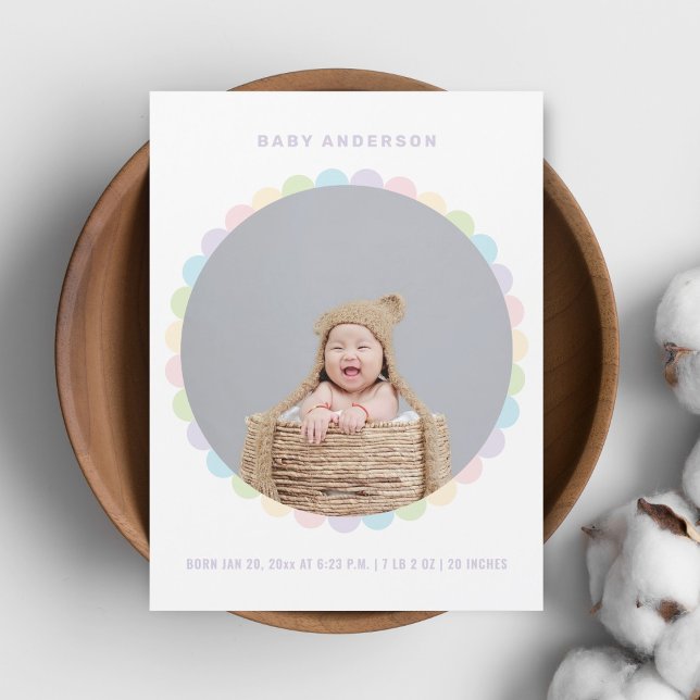 Modernes Minimalistisches Baby-Foto - Geburtsankün Magnetkarte (Von Creator hochgeladen)
