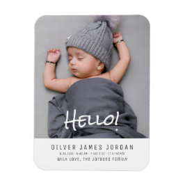 Modernes Minimalistisches Baby Foto Keepake Gesche Magnet