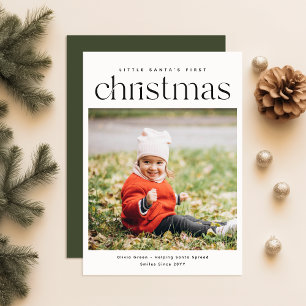 Modernes Minimalistisches Baby's First Christmas F Feiertagskarte