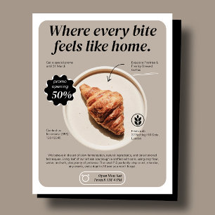 Modernes minimalistisches Bäckerei-Flyer Flyer