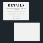 Modernes Minimalistisches Bat Mitzvah Basic White Begleitkarte<br><div class="desc">Moderne Minimalistische Bat Mitzvah Grundlegende weiße Einschließkarte</div>