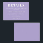 Modernes Minimalistisches Bat Mitzvah Lavender Lil Begleitkarte<br><div class="desc">Moderne Minimalistische Bat Mitzvah Lavender Lila Schließkarte</div>